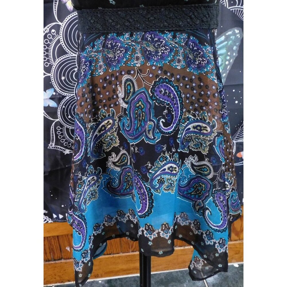 Pinky Vintage Paisley Boho Fairy Handkerchief Hem Top - Picture 5 of 9